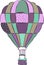 Isolated colourful hot air baloon