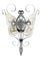 isolated Cross with stylized butterfly wings, fantasy, grey tones.
