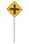 Isolated crossroad sign with clipping path