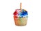 Isolated cupcake decorated for Fourth of July holiday