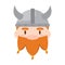 Isolated cute chibi male viking character avatar Vector