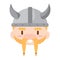 Isolated cute chibi male viking character avatar Vector