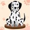 Isolated cute dalmata dog cartoon character Vector