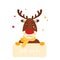 Isolated cute deer in scandinavian style