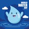 Isolated cute happy drop of water character World water day Vector