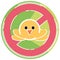 Isolated cute little chicken avatar on prohibion signal Vegan lifestyle Vector