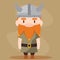 Isolated cute male viking character Vector
