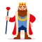 Isolated cute medieval royal king cartoon character Vector