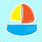 Isolated cute sailboat toy