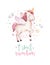 Isolated cute watercolor unicorn kids poster. Nursery unicorns illustration. Princess unicorns drawing. Trendy pink