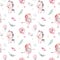 Isolated cute watercolor unicorn pattern. Nursery magic unicorns aquarelle. Princess miracle unicorns collection. Trendy