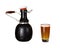 Isolated cutout of growler and glass of beer