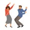 Isolated dancing couple. People in the dance. Cute vector hand draw illistration on white background