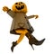 Isolated dancing halloween pumpkin