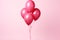 Isolated dark pink helium balloon stands out, a vibrant and solitary delight