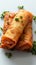 Isolated deep fried spring roll, crispy and delicious, ideal for menus