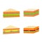 Isolated delicious sandwich fast food menu icon set