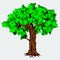 Isolated Detailed Dense Tree Vector Illustration