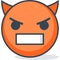 Isolated devil emoticon. Isolated emoticon.