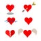 Isolated difference red heart icon