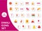 Isolated Diwali-28 Icons Set Against White And Pink
