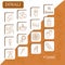 Isolated Diwali Lineal Icons Set Against Orange And White