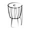 Isolated djembe outline. Musical instrument