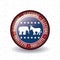 Isolated Donkey and elephant button of vote concept