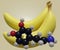 isolated Dopamine molecule and ripped banana