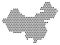 Isolated dotted political map of China