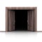 Isolated double wooden opened in door detail 3D