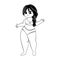 Isolated draw body positive vector illustration
