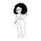 Isolated draw curly hair body positive vector illustration