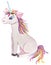 Isolated dreaming pink unicorn on a white background. watercolor illustration for prints, posters