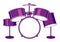 Isolated drumset in purple color