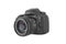 Isolated DSLR professional photo camera with a 35 mm lens