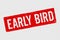 Isolated Early Bird red stamp