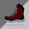 isolated and easily editable illustration of cool leather red boots.