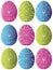 Isolated easter egg set