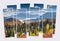 Isolated eight frames collage of picture of colorful autumn scene of Carpathian mountains.