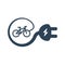 Isolated Electric Bike Linear Vector Icon