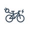 Isolated Electric City Bike Linear Vector Icon