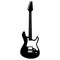 Isolated electric guitar silhouette