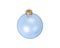 Isolated elegance blue Christmas decorative ball on transparent background