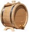 Isolated elegant handmade barrel