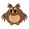 Isolated Emoji character cartoon angry owl. Vector Illustrations