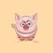 Isolated Emoji character cartoon Pig sticker emoticon with angry emotion