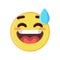 Isolated emoji face of a sweat smile