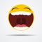 Isolated Emoji laughing out loud in a flat design