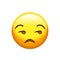 Isolated emoji yellow gloss, upset face icon